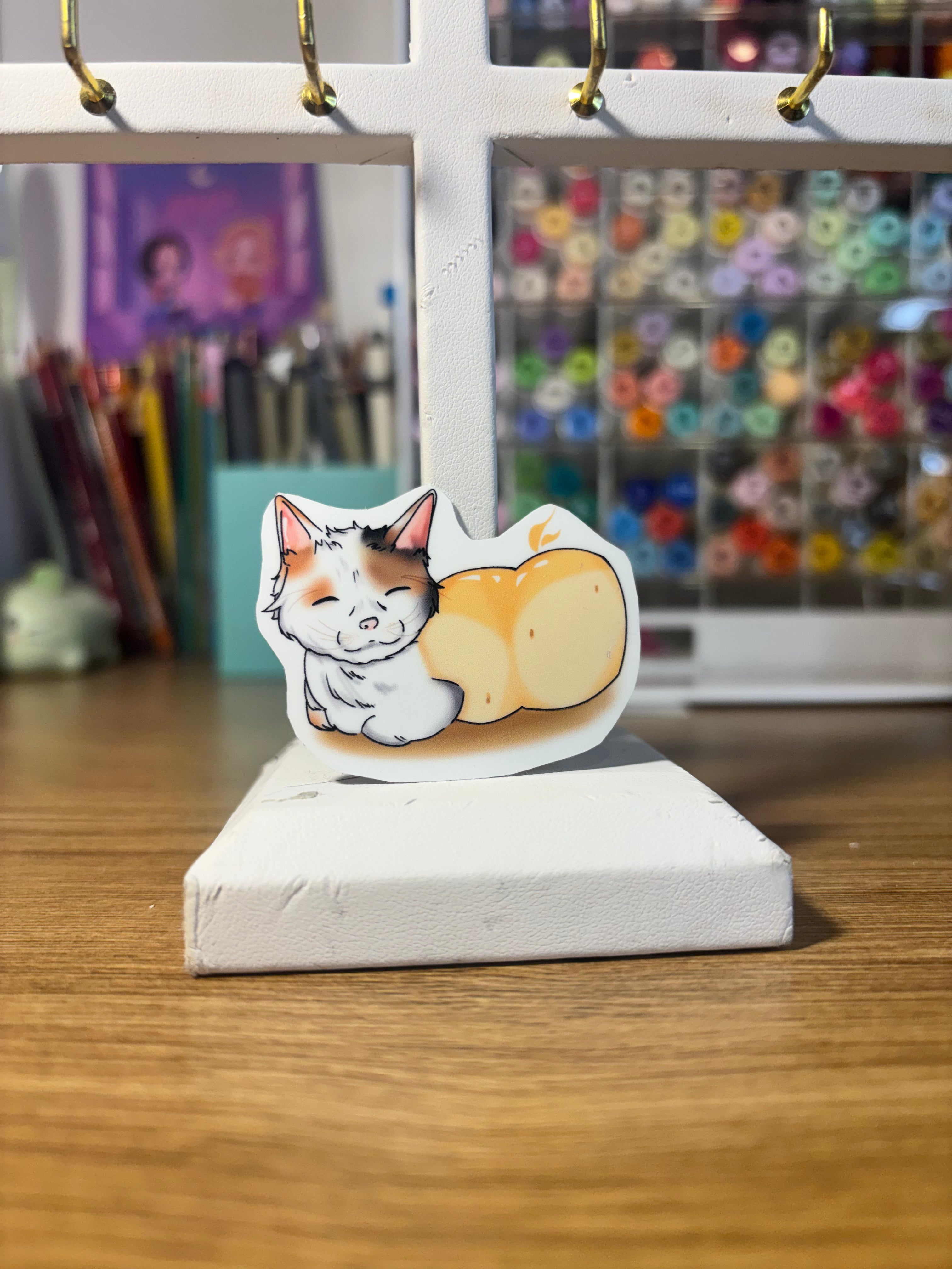 Stickers chat brioche