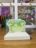 Stickers bain grenouille