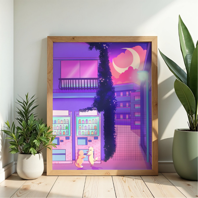 Print paysage chat