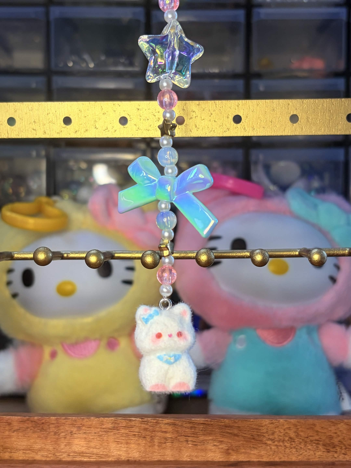 porte clés chat bleu