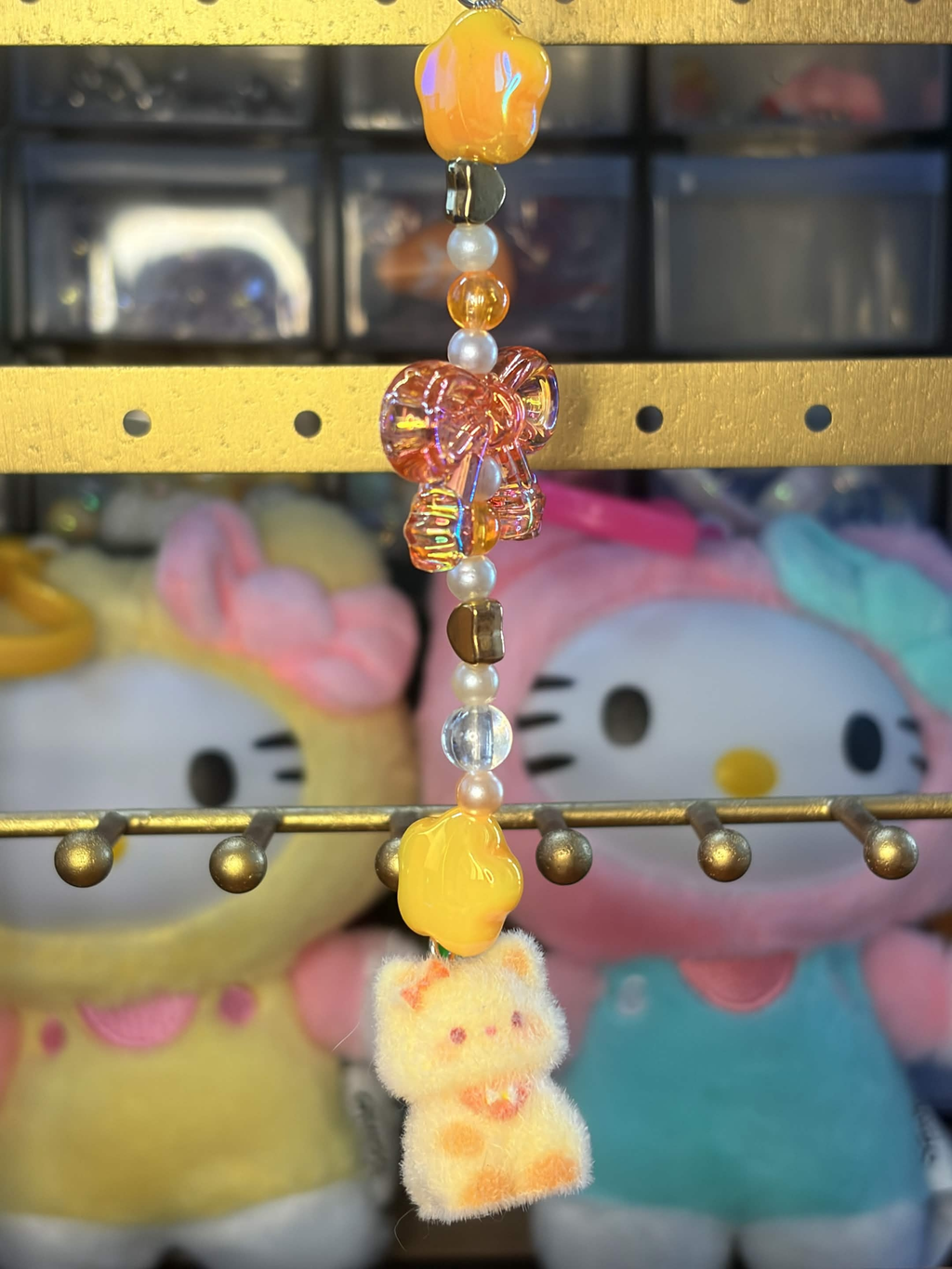 Porte clés chat jaune