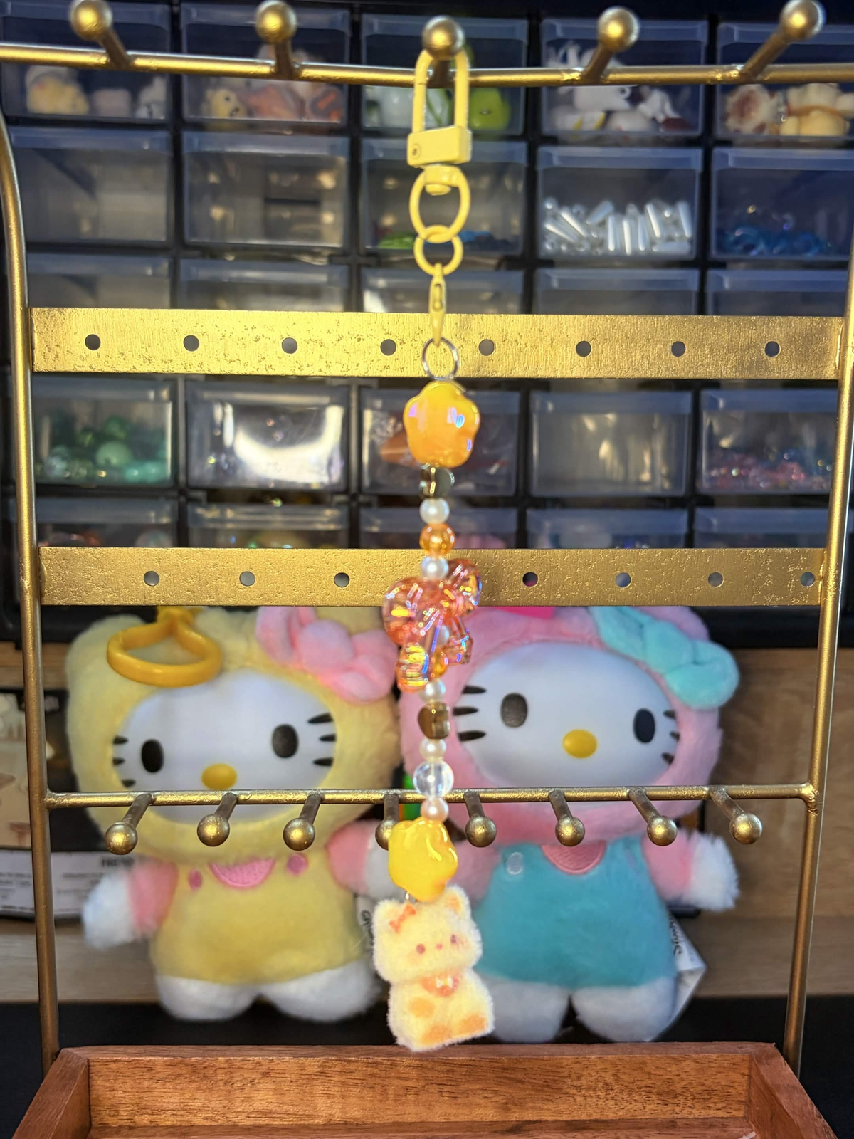 Porte clés chat jaune